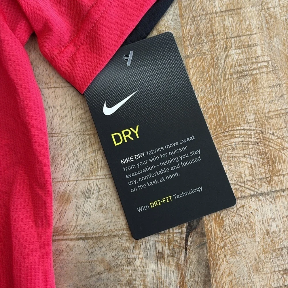 NWT Nike Red and Black Dri-FIT Tee size 7